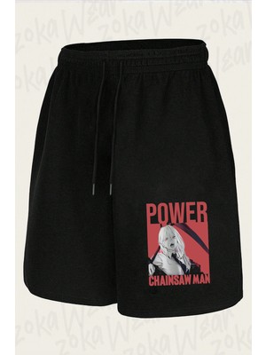 Zoka Wear Chainsaw Man Power Ozel3 Baskılı Şort Unisex
