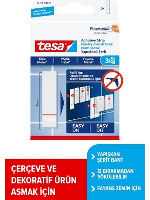 Yapışkan Şerit Yedek Bantlar, Iz Bırakmadan Sökülebilir, Fayans ve Metal Yüzeyler Için, 3kg x 6 Adet