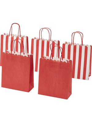 IKEA 5'li Kırmızı Hediye Poşeti 18X8X22 cm