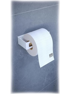 Herovia Yapışkanlı Modern Tuvalet Kağıtlık – Wc Kağıtlık, Tuvalet Kağıdı Askısı Beyaz
