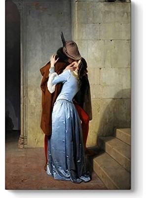 Ceylan Adam Francesco Hayez Öpücük Kanvas Tablo, 30 x 45