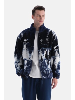 Dagi Lacivert Orman Manzaralı Sweatshirt