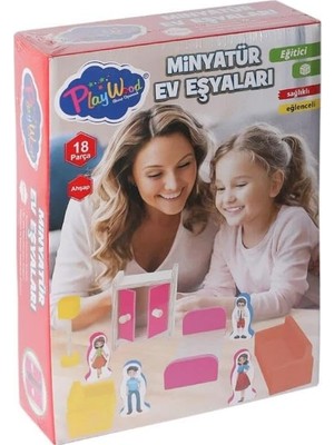 Ceylan Adam Playwood Ahşap Minyatür Ev Eşyaları Seti ONY407