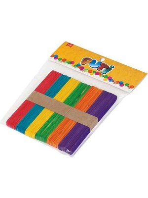 Ceylan Adam Ahşap Küçük Çubuk Renkli 50'li Set, 11,5 Cm, Karışık Renkler