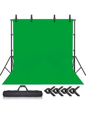 Ceylan Adam Chromakey - Green Screen - Greenbox Yeşil Fon Perde (2x2 M) + Fon Standı Yeşil