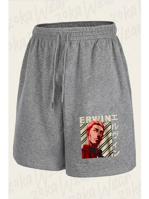 Zoka Wear Attack On Titan Erwin Smith Anime 2 Baskılı Şort Unisex
