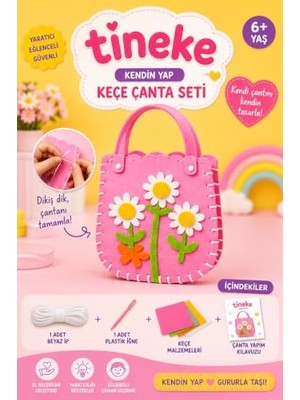 Ceylan Adam Oyuncak, Kendin Yap Keçe Çanta Seti Papatya Desenli Eğitici Dikiş Öğrenme Hobi ve El Sanatları Oyuncağı 6+ Yaş 1ADET