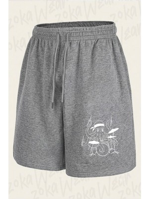 Zoka Wear Bateri Baskili Un Baskılı Şort Unisex