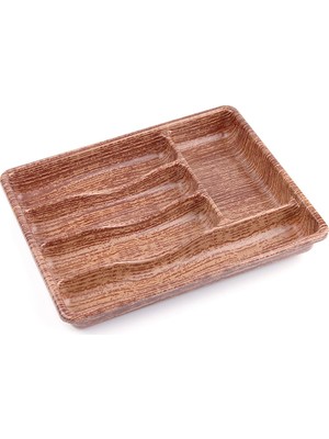 La Boom Çekmece Içi Kaşıklık 5 Bölmeli Ahşap Renkli Düzenleyici 36X29 cm Mutfak Organizeri BX-316571