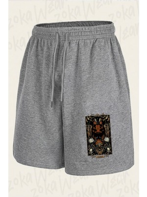 Zoka Wear Boga Burcu Taurus Astoloji Gotik Burc Baskılı Şort Unisex