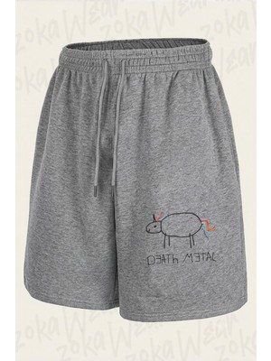 Zoka Wear Death Metal Unicorn Crayon Baskılı Şort Unisex