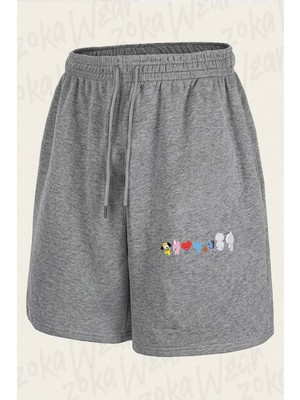Zoka Wear BT21BTS Tisort ZOKAWMC708 Baskılı Şort Unisex