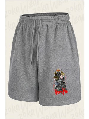 Zoka Wear Dorohedoro Tasarim Bas Baskılı Şort Unisex