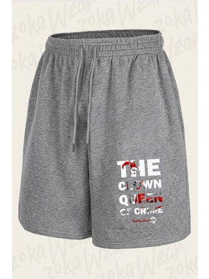 Zoka Wear Harley Quinn Baskili Siyah Uni Baskılı Şort Unisex