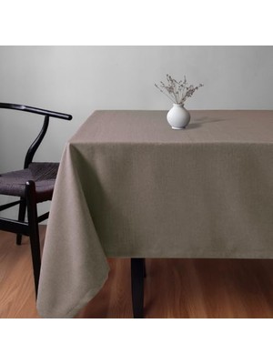 Ceylan Adam Fabric Design Capri Keten Dokulu Dertsiz Ütü Istemeyen Yüksek Kaliteli Açık Bej Masa Örtüsü