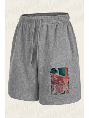 Zoka Wear Jurassic World Dominion Pyroraptor Poster Baskılı Şort Unisex
