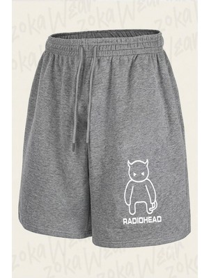 Zoka Wear Radiohead Seytan Tasarim Baskılı Şort Unisex