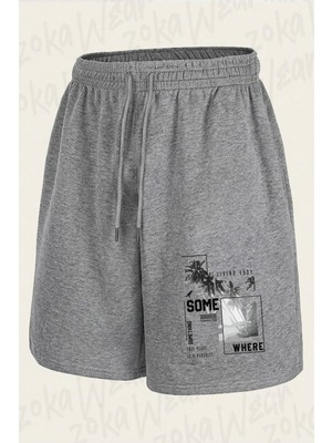 Zoka Wear Moda Palmiye Baskılı Şort Unisex