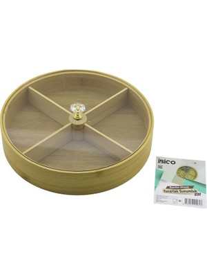 TCX Çok Amaçlı Yuvarlak Ahşap Servis Tepsisi 22 cm