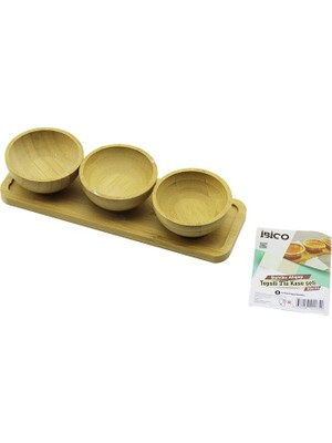 TCX Bambu Tepsili Ahşap Kase Seti 30X11CM - 4 Adet