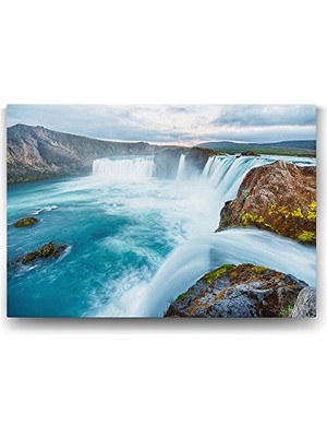Ceylan Adam 90X60 cm Icelandic Şelalesi Manzara Tablosu