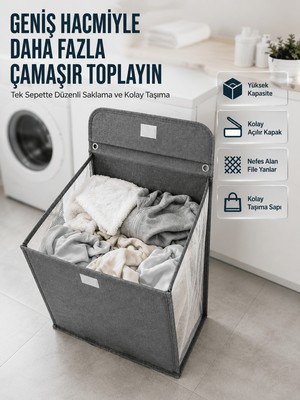 Milas Toptan Modern Tasarımlı Duvara Monte Kirli Çamaşır Sepeti Pratik Saklama Çözümü