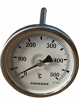 Ceylan Adam Çap Ø63 mm 0-500°C 30 cm Dalma Boylu Taş Fırın, Kazan, Pizza, Pide, Ekmek, Seyyar, Köy Bahçe Fırını Termometresi, Paslanmaz Çelik Termovil Kovanlı 500 C° Bi-Metal Sıcaklık Ölçer, TM725.208.63.30