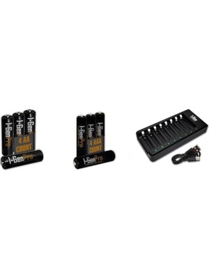 Ceylan Adam G821 8'li Pil Şarj Aleti + 4 Adet Aa Pro 2950 Mah + 4 Adet Aaa Pro 1100 Mah Şarjlı Kalem Pilli Set 1.2V Ni-Mh