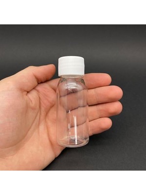 Ceylan Adam 10 Adet 50 cc 50 ml Sert Plastik Pet Şişe, Beyaz Kapaklı