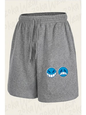 Zoka Wear Ace Fire Fist Whitebeard Pirates Portgas One Piece Asce Baskılı Şort Unisex