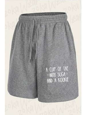 Zoka Wear Bts Tae Suga Kookie T-S Baskılı Şort Unisex