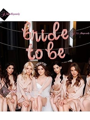 Ceylan Adam Balon, Bkmc Bride To Be Folyo Rose Gold ve Bride To Be Tacı Parti Süs Setleri Rose Gold BMCNM313