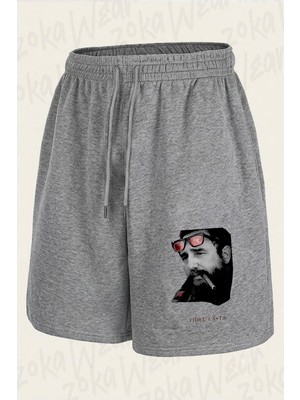 Zoka Wear Fidel Castro Kuba Baskılı Şort Unisex