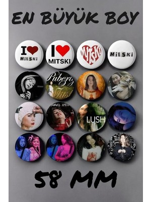 Adet Mitski Y2K Stil Logo Rozet 58 mm Büyük Boy