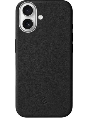 Ceylan Adam iPhone 17 Için Magsafe ile Uyumlu Çizilmeyen ve Parmak Izi Tutmayan Deri Görünümlü Metal Tuşlu ve Metal Lens Çerçeveli Hybrid Silikon Kılıf (Siyah, 17)