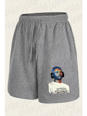 Zoka Wear Frank Ocean Baskili Beyaz Unise Baskılı Şort Unisex