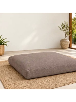 Milas Toptan Düz Kare Yer Minderi · 60 × 60 × 8 cm · Kahve