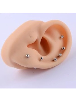 Ceylan Adam Gri Çelik Kıkırdak Piercingi, Iki Tarafı Toplu