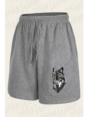 Zoka Wear Yari Kurt Yarisi Turk Yazi Baskılı Şort Unisex