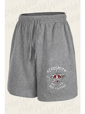 Zoka Wear Rock And Roll Aerosmith Baskılı Şort Unisex