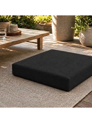 Milas Toptan Kedi Köpek Yatağı Kare Blok Minder · 50 × 50 × 7 cm · Siyah
