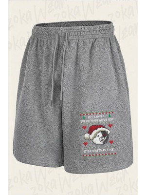 Zoka Wear Monokuma Ugly Christmas Sweater - Dangan Baskılı Şort Unisex