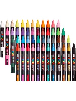 Ceylan Adam Uni Posca Markör Kalem 5m Set 1.8-2.5 mm Keçe Uçlu (48'li Set)