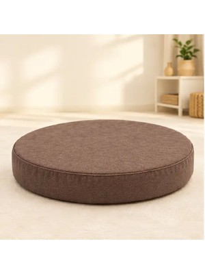 Milas Toptan Yuvarlak Blok Minder · 40 × 40 × 7 cm · Kahve