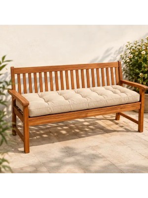 Milas Toptan Kapitone Bank Minderi · 100 × 45 × 4 cm · Krem