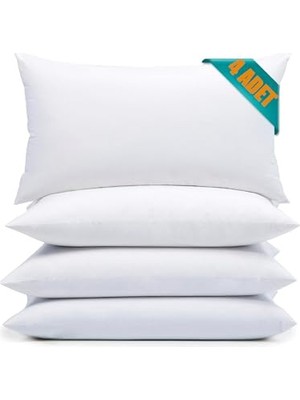 Ceylan Adam 4 Adet Boncuk Silikon Yastık, 700 Gram, Antialerjik, 50X70 cm