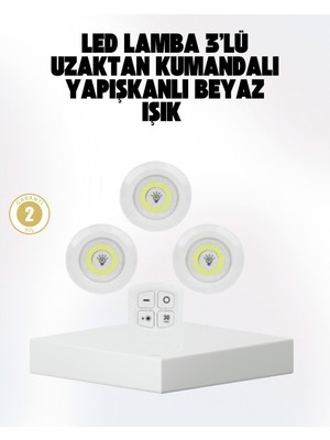 Milas Toptan Kablosuz Gün Işığı 3’lü LED Spot Lamba Kumandalı