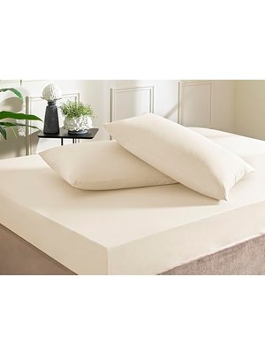 Ceylan Adam Color Dreams Ranforce Çift Kişilik Fitted Çarşaf Seti Ekru