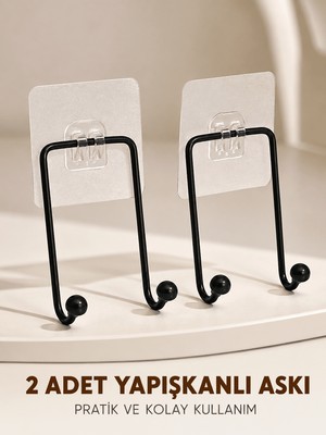 Milas Toptan Ikili Duvar Tipi Yapışkanlı Askılık Pratik Ev Düzenleme Askısı