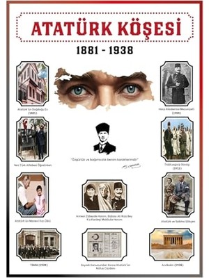 Ceylan Adam Atatürk Köşesi 50X70 Premium Branda Baskı, Okul Branda
